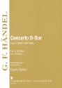 Concerto D-Dur nach HWV487/580 f�r 4 Fl�ten Partitur und Stimmen