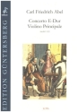 Concerto E-Dur Violino principale AbelWV F22 f�r Solo-Violine, 2 Violinen, Viola, 2 H�rner und Bass Partitur und Stimmen