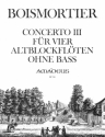 Concerto F-Dur Nr.3 op.15,3 f�r 4 Altblockfl�ten ohne Ba� Partitur und Stimmen