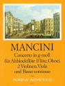 Concerto g-Moll f�r Altblockfl�te (Fl�te, Oboe), 2 Violinen, Viola und Bc Partitur und Stimmen