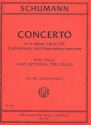 Concerto in a minor op.129 for cello and orchestra commentary and preparatory exercises (cello 2 ad lib)