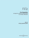 F�nf Bagatellen f�r Klarinette und Streichquartett Stimmensatz