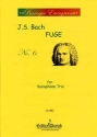 Fuge Nr.6 from The welltempered Clavier for 3 saxophones (SAT) score and parts