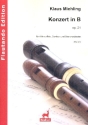 Konzert B-Dur op.21 f�r Altblockfl�te, Cembalo und Streichorchester Partitur