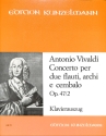 Konzert C-Dur op.47,2 f�r 2 Fl�ten, Streicher und Bc Klavierauszug