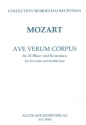 Mozart, Wolfgang Amade, Ave Verum Corpus KV 618 23 Bl�ser, Kontrabass Partitur & Stimmen