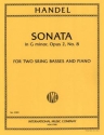 Sonata g minor op.2,8 for 2 double basses and piano Score and 2 parts
