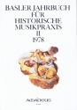 BASLER JAHRBUCH FUER HISTORISCHE MUSIKPRAXIS BAND 2   1978