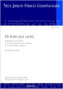 Ich denke gern zur�ck Gesang und Orchester Klavierauszug