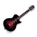 Miniaturpin Elektrogitarre rot/schwarz