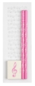 Notizblock Notenblatt midi rosa - Set