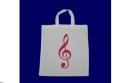 Tragetasche weiss, Violinschl�ssel rot