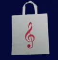 Tragetasche natur, Violinschl�ssel rot