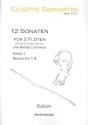 12 Sonaten Band 1 (Nr.1-4) f�r 2 Fl�ten (Violinen) 2 Spielpartituren