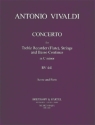 Fl�tenkonzert in c RV441 for treble recorder (fl), strings, bc Partitur und Stimmen