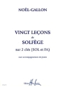 20 Lecons de solf�ge sur 2 cl�s (SOL et FA) pour voix et piano