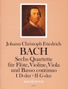 6 Quartette Band 1 f�r Fl�te, Violine, Viola und Bc Partitur und Stimmen