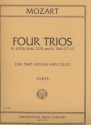 4 Trios KV439b (Anh.229) und KV266 (217f) f�r 2 Violinen und Violoncello Stimmen