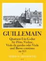 Quartette G-Dur 12,1 f�r Fl�te, Violine, Viola da gamba (Viola) und BC Partitur und Stimmen