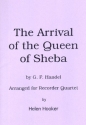 The Arrival of the Queen of Sheba for 4 recorders (SATB) score and parts