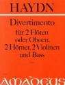 DIVERTIMENTO D-DUR FUER 2 FL (OB), 2 HRN, 2 VL UND BASS  STIMMEN PAEULER, BERNHARD, ED