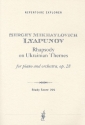 Rhapsodie �ber Ukrainische Themen op.28 f�r Klavier und Orchester Studienpartitur