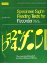 Specimen sight-reading tests for recorder (S/A)