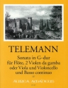 Sonate G-Dur TWV43:G10 f�r Fl�te, 2 Violen da gamba und Bc (Viola, Violoncello und Bc) Partitur und Stimmen