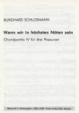 Wenn wir in h�chsten N�ten sein f�r 3 Posaunen Spielpartitur