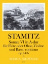 Sonate A-Dur op.14,6 f�r Fl�te (Oboe), Violine und Bc Partitur und Stimmen