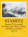 Sonate g-Moll op.14,4 f�r Fl�te (Violine/Oboe), Violine und Bc Partitur und Stimmen