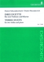 3 Duette f�r 2 Violinen und Klavier Partitur und Stimmen,  Archivkopie