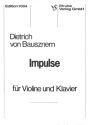 Bausznern, Dietrich von   Impulse  f�r Violine und Klavier.