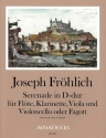 FR�HLICH J. Serenade D-dur - Part.u.St. Fl�te, Klarinette, Viola, Violoncello