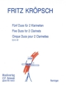 5 Duos f�r 2 Klarinetten Stimmen