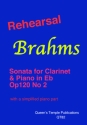 Johannes Brahms Arr: Benjamin Davey, Clarinet Sonata in Eb for Clarinet & Piano Partitur und Stimme