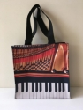 Nylon-Tasche mit Boden Klavier 33x33x13 cm (mit Trageschlaufen, Innentasche, Magnetverschluss)