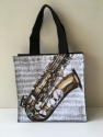 Nylon-Tasche mit Boden Saxophon 33x33x13 cm (mit Trageschlaufen, Innentasche, Magnetverschluss)