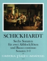 6 Sonaten Band 1 (Nr.1-3) f�r 2 Altblockfl�ten und Bc Partitur und Stimmen (Bc ausgesetzt)