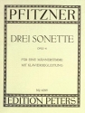 Pfitzner, H. 3 Sonette f. M�nners...41, Si., Ba. solo oder, GH. Pfitzner Sonette Op 41 G/2Ms