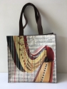 Nylon-Tasche mit Boden Harfe 33x33x13 cm (mit Trageschlaufen, Innentasche, Magnetverschluss)
