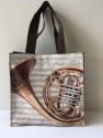 Nylon-Tasche mit Boden Horn 33x33x13 cm (mit Trageschlaufen, Innentasche, Magnetverschluss)