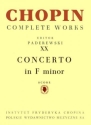 Konzert f-Moll op.21 f�r Klavier und Orchester Partitur