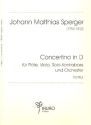Concertino D-Dur f�r Fl�te, Viola, Kontrabass und Orchester Partitur