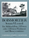 Sonate a-Moll Nr.6 op.34,6 f�r Altblockfl�te, 2 Fl�ten oder 3 Fl�ten (Violinen) und Bc Partitur und Stimmen