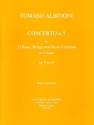 Concerto � 5 op.9,9 f�r 2 Oboen und Streicher Partitur und Stimmen