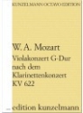 Violakonzert G-Dur nach dem Klarinettenkonzert KV622 f�r Viola und Orchester Partitur