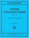 Henri Wieniawski, Th�me Original Vari� Op. 15 VIOLIN AND PIANO Book & Part[s]