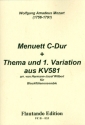 Menuett C-Dur, Thema und 1. Variation aus KV581 f�r 4 Blockfl�ten (SATB) Partitur und Stimmen