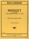 Minuet A major from string quintet no.11 G308 for cello and piano